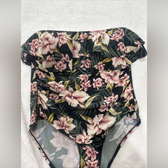 Kona Sol Women's ruffle Bandeau  - Floral Print botanical size XL XLarge - Picture 4 of 9